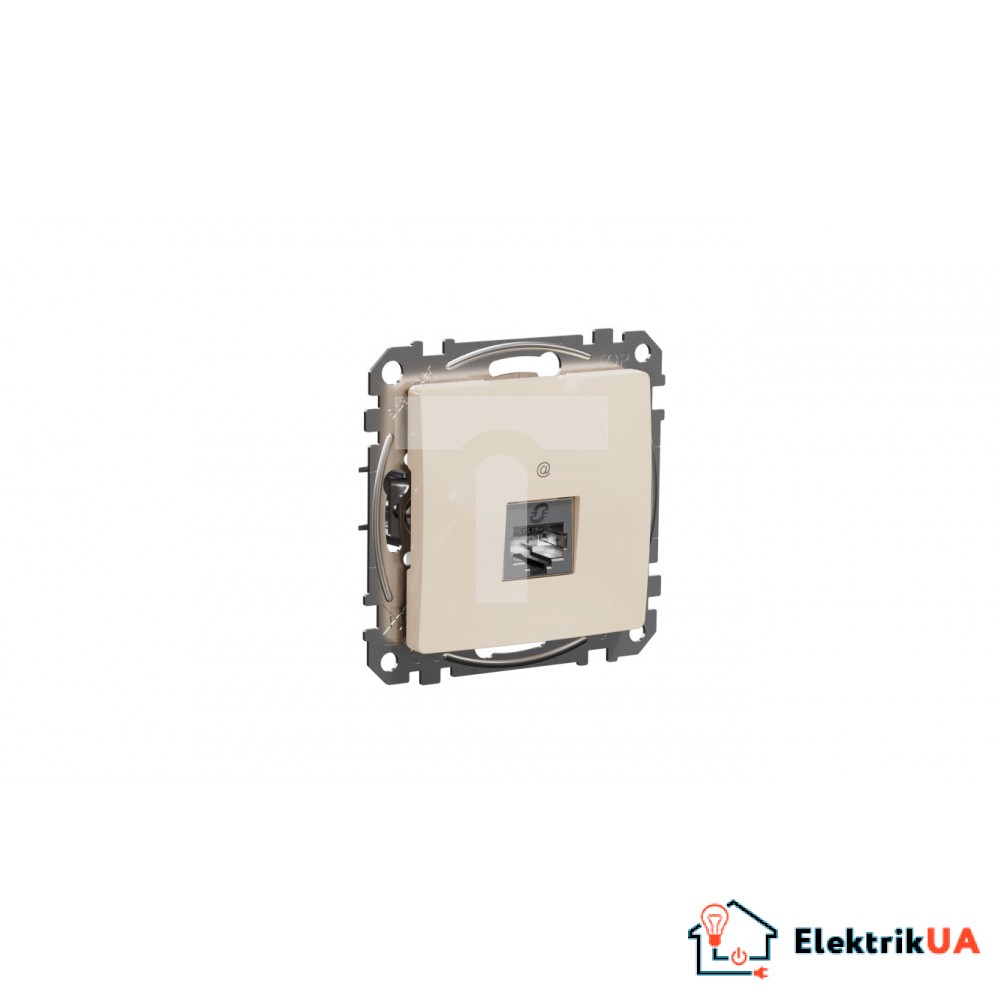 Розетка комп'ютерна 1-на UTP Cat5e Schneider Electric Sedna Design Бежевий SDD112451